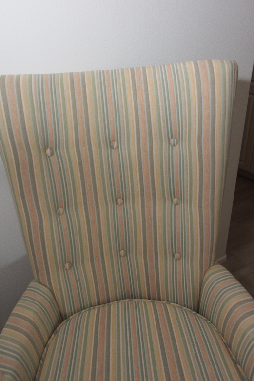 Modern Wingback Striped Upholstered Chairs