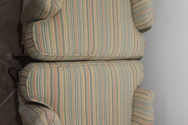 Modern Wingback Striped Upholstered Chairs