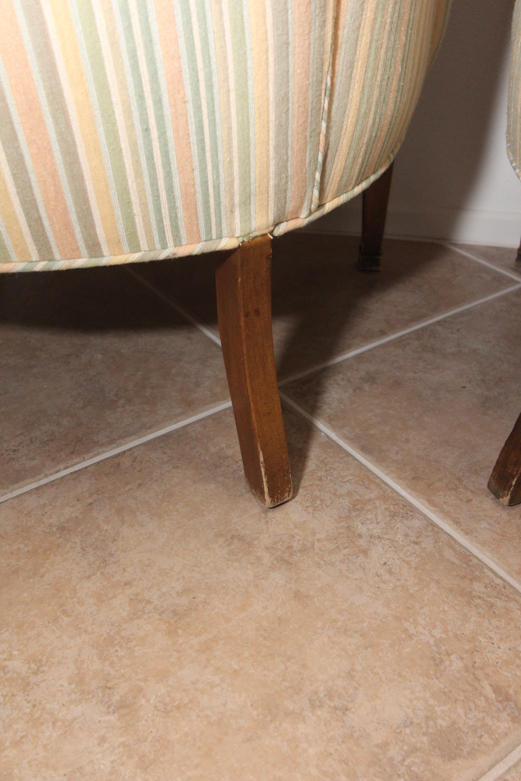 Modern Wingback Striped Upholstered Chairs