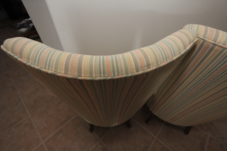 Modern Wingback Striped Upholstered Chairs