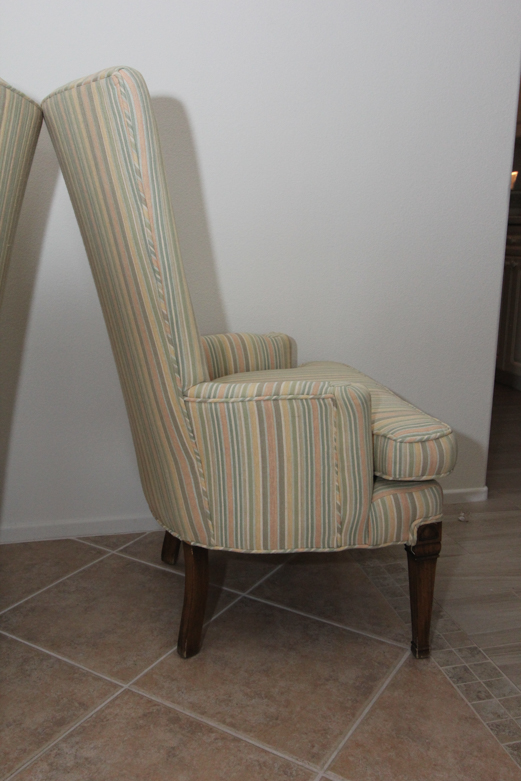 Modern Wingback Striped Upholstered Chairs
