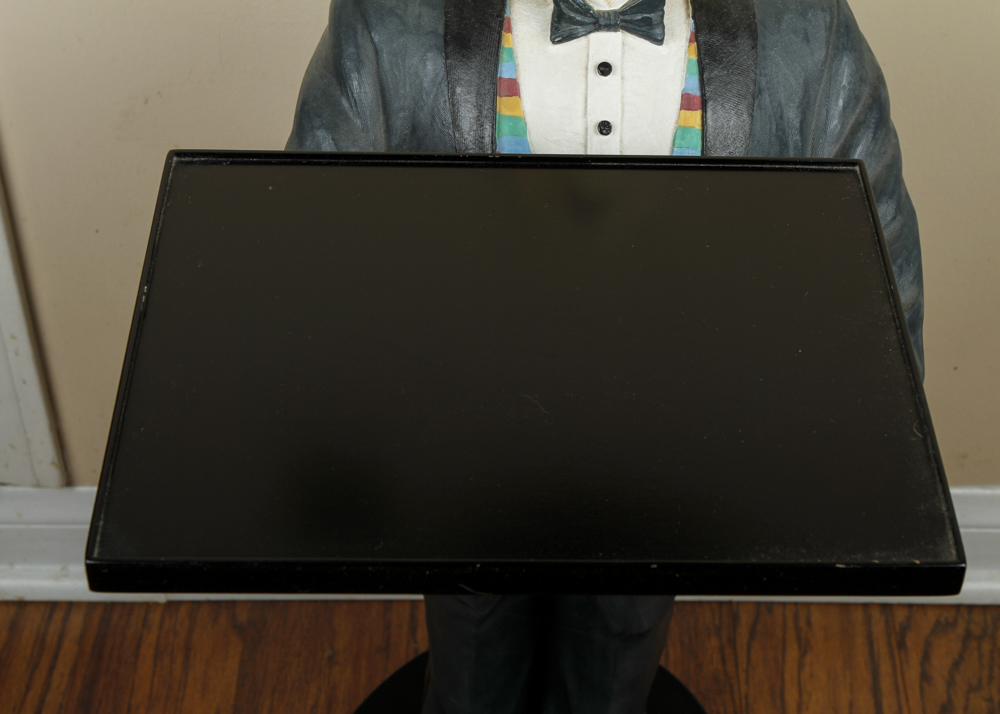 Statue of Butler Holding a Tray