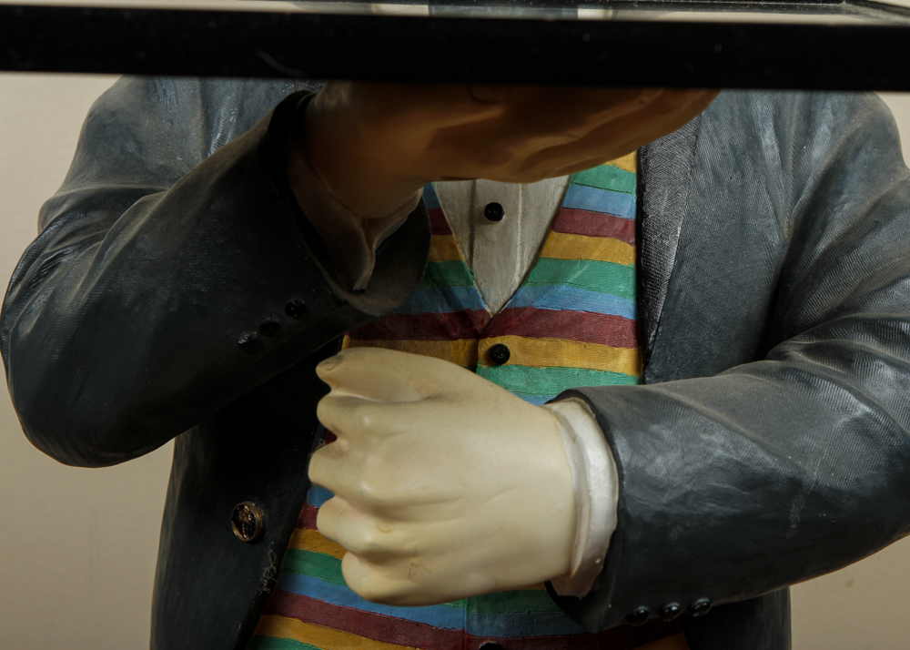 Statue of Butler Holding a Tray