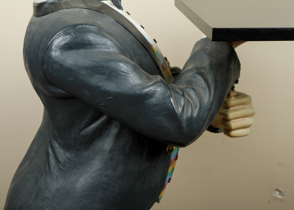 Statue of Butler Holding a Tray