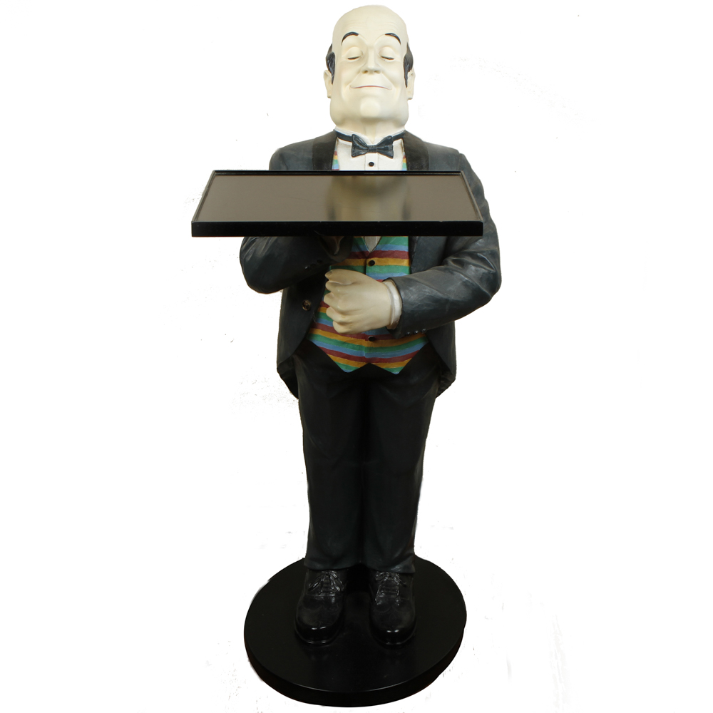 Statue of Butler Holding a Tray