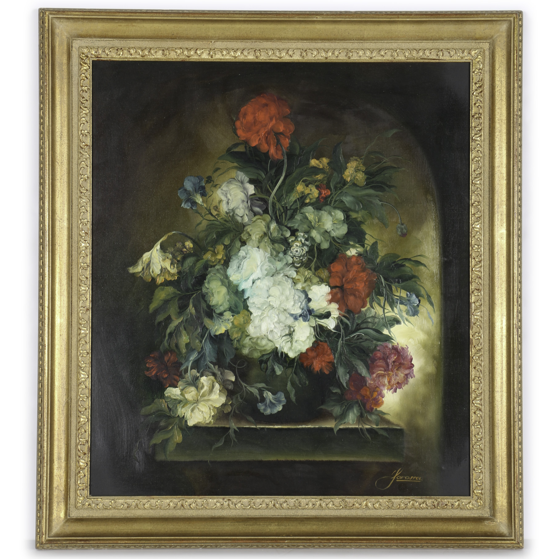 Heinrich Garossa Original Oil Painting "Floral Still Life"