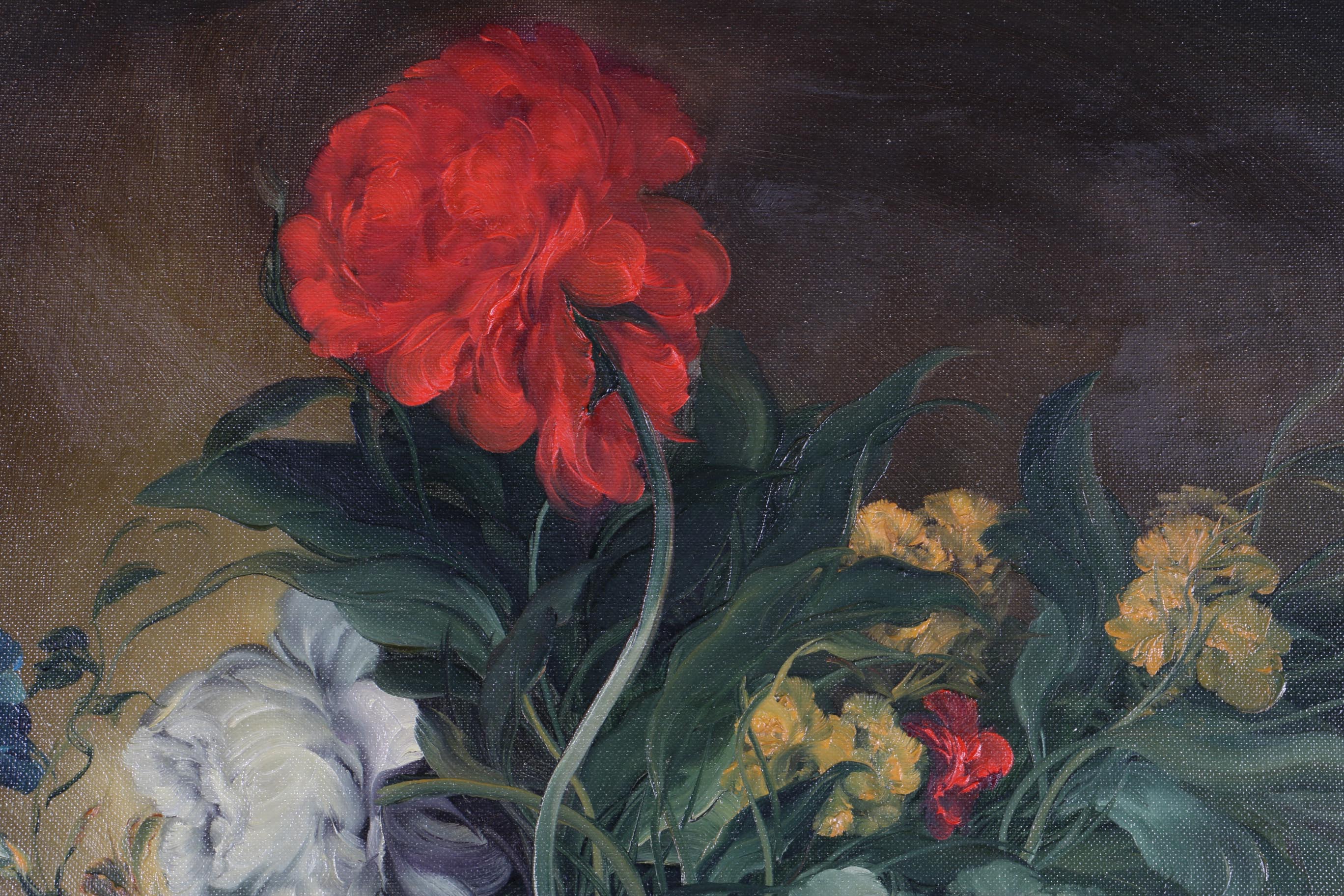 Heinrich Garossa Original Oil Painting "Floral Still Life"