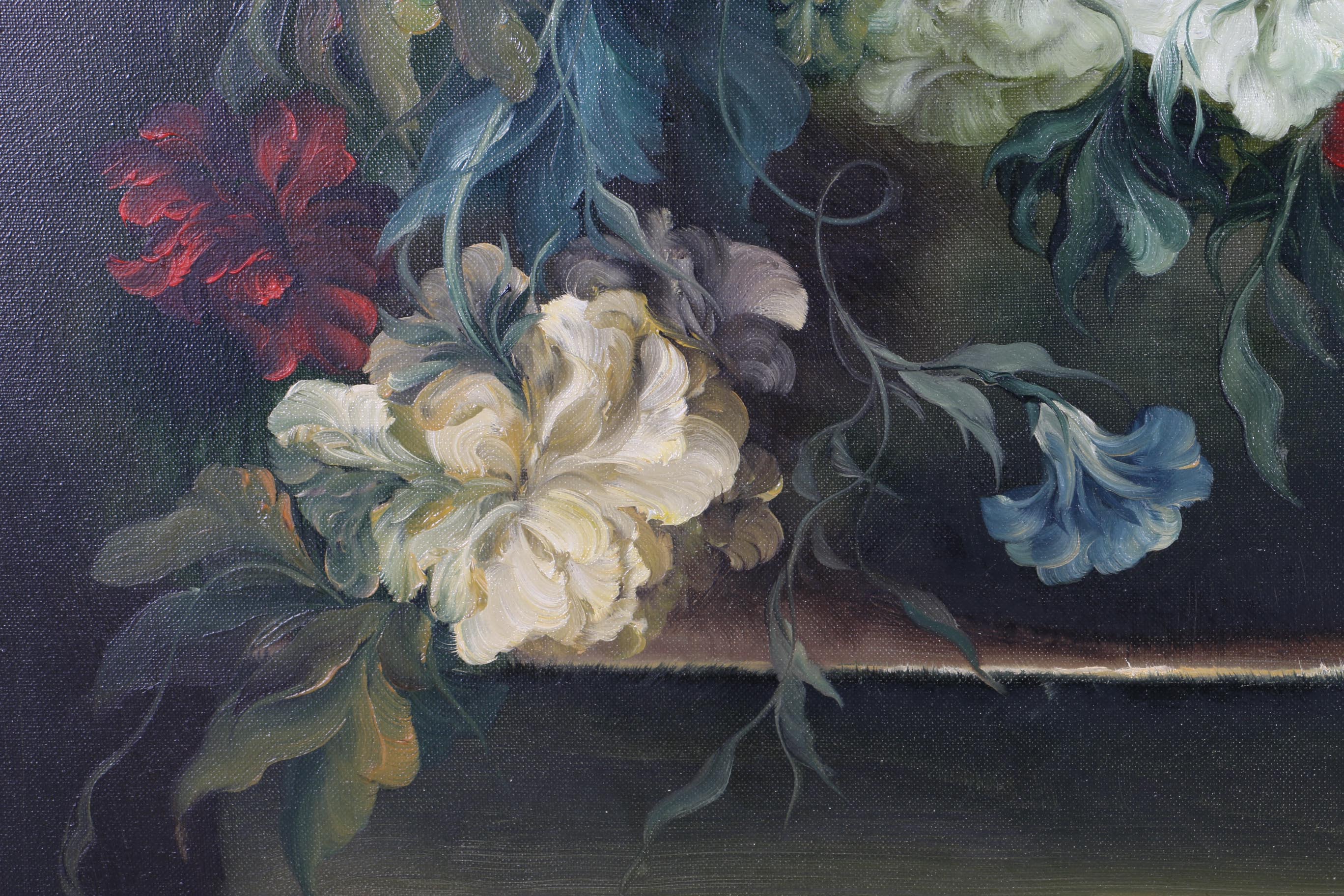 Heinrich Garossa Original Oil Painting "Floral Still Life"
