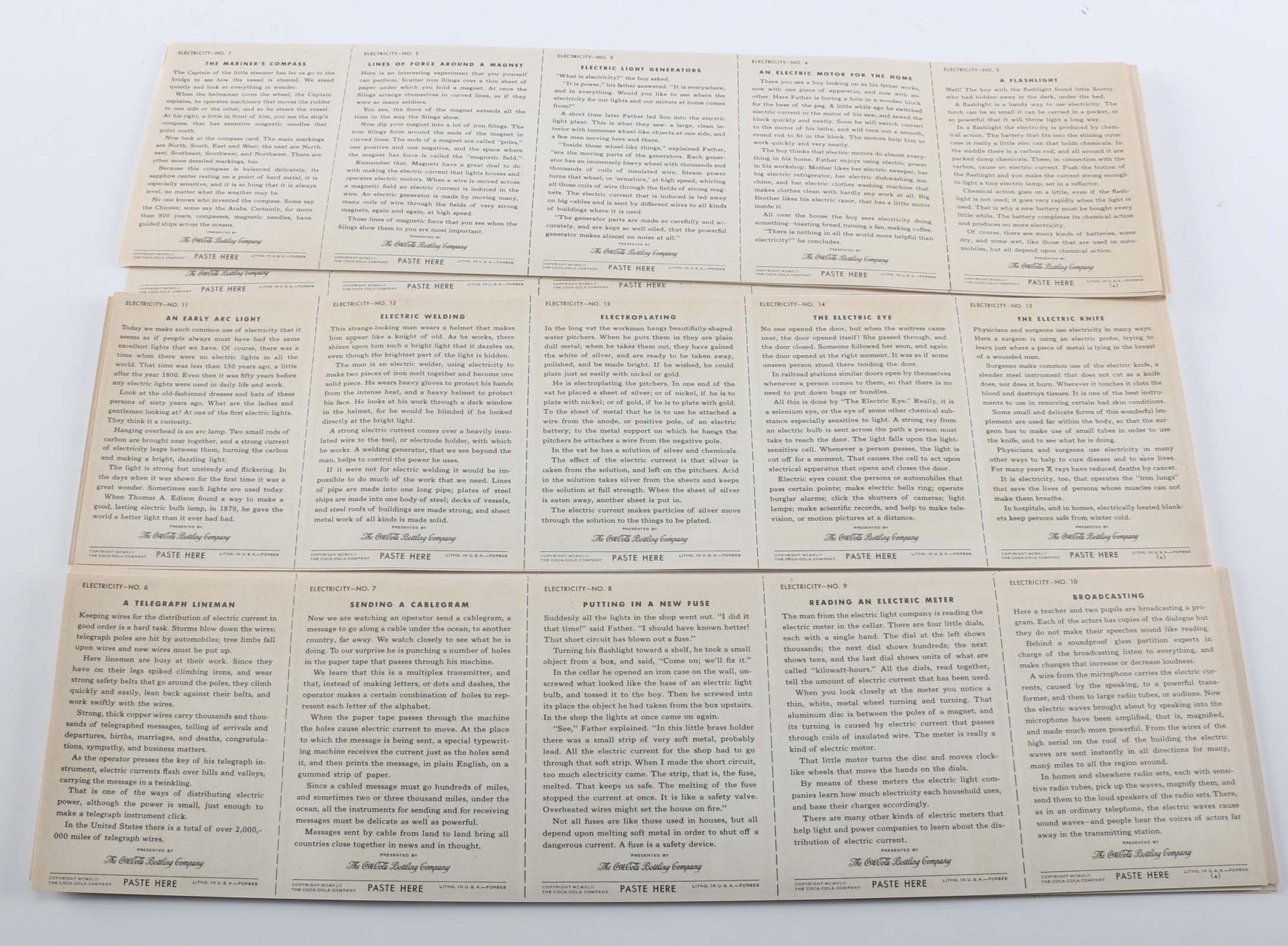 WWII Era Coca-Cola "Our America: Electricity" Classroom Materials