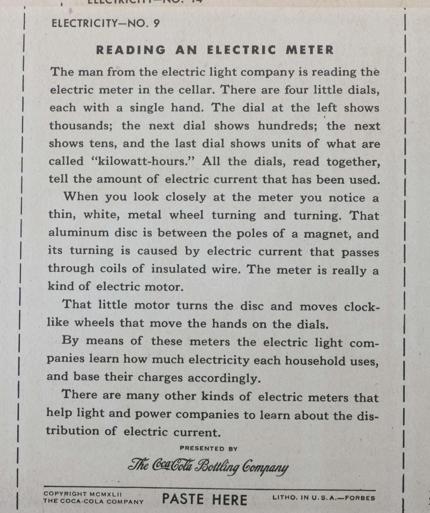 WWII Era Coca-Cola "Our America: Electricity" Classroom Materials