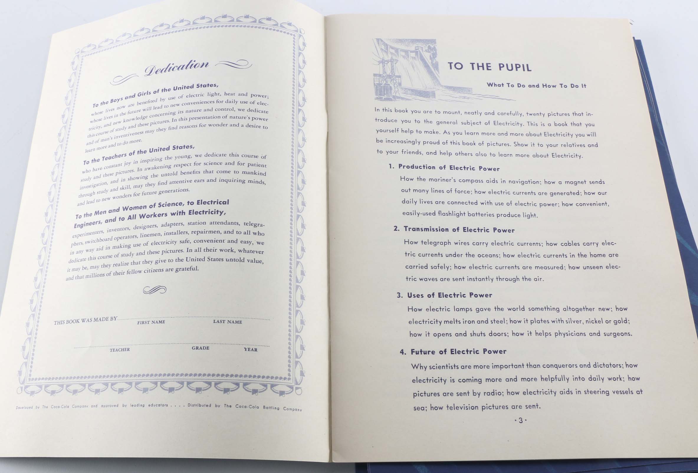 WWII Era Coca-Cola "Our America: Electricity" Classroom Materials