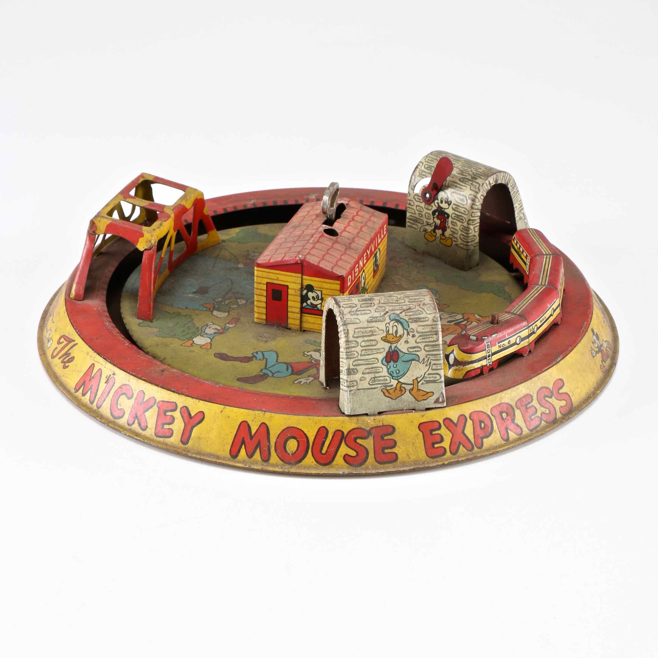 1950s Marx Tin Mickey Mouse Express Train Toy