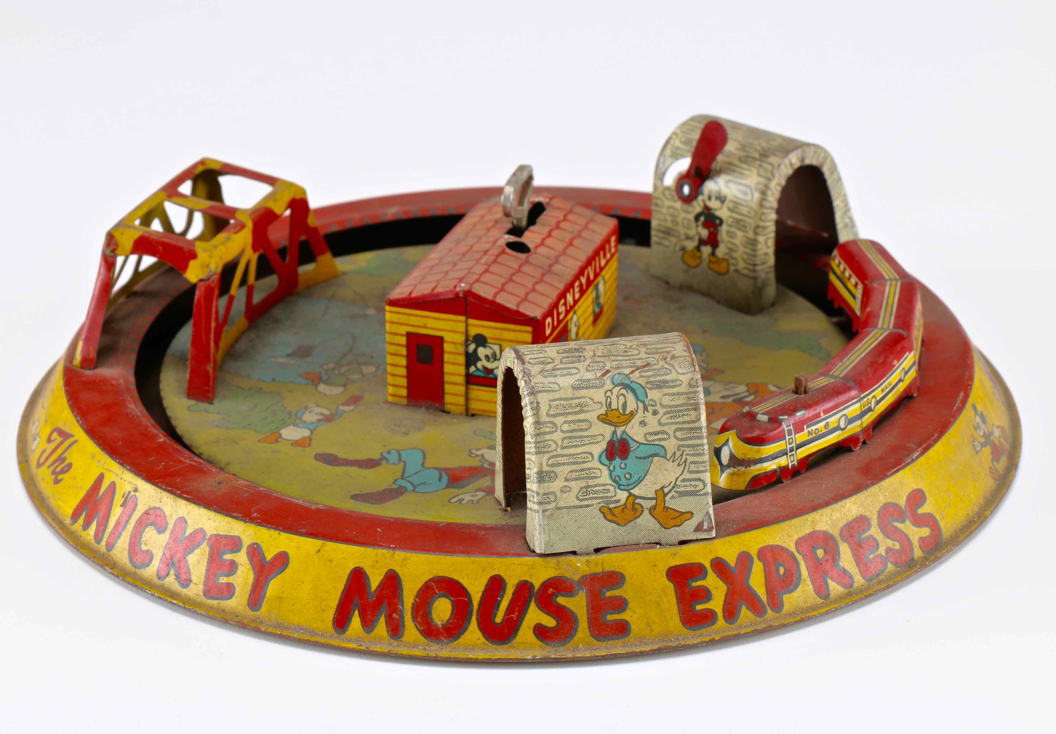 1950s Marx Tin Mickey Mouse Express Train Toy