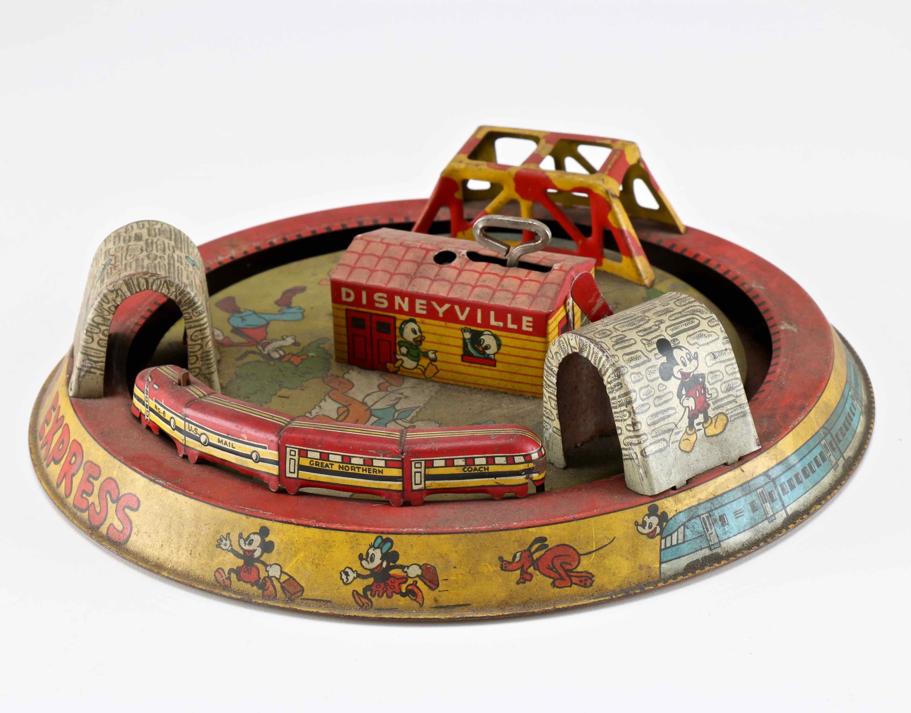 1950s Marx Tin Mickey Mouse Express Train Toy