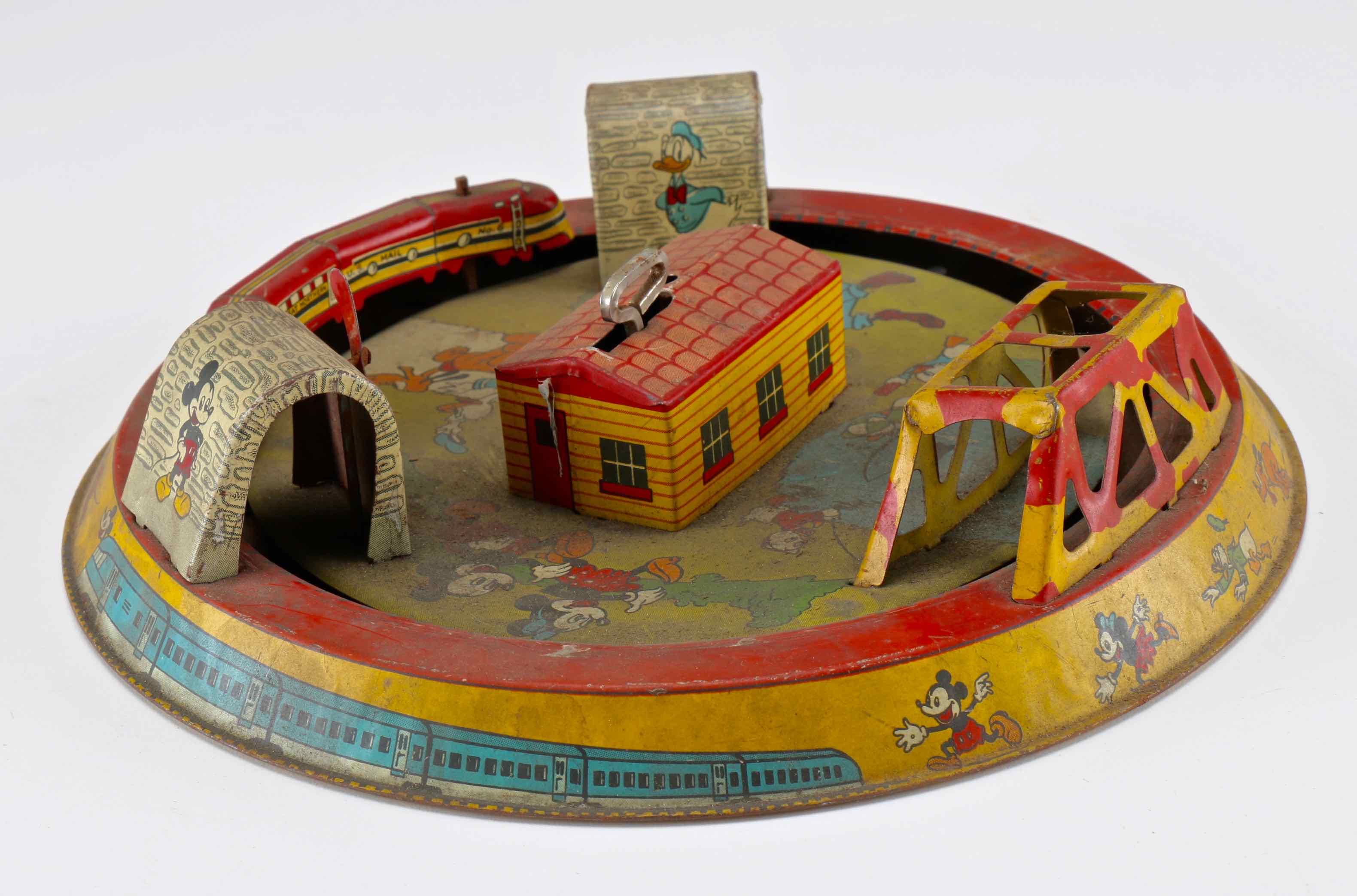 1950s Marx Tin Mickey Mouse Express Train Toy