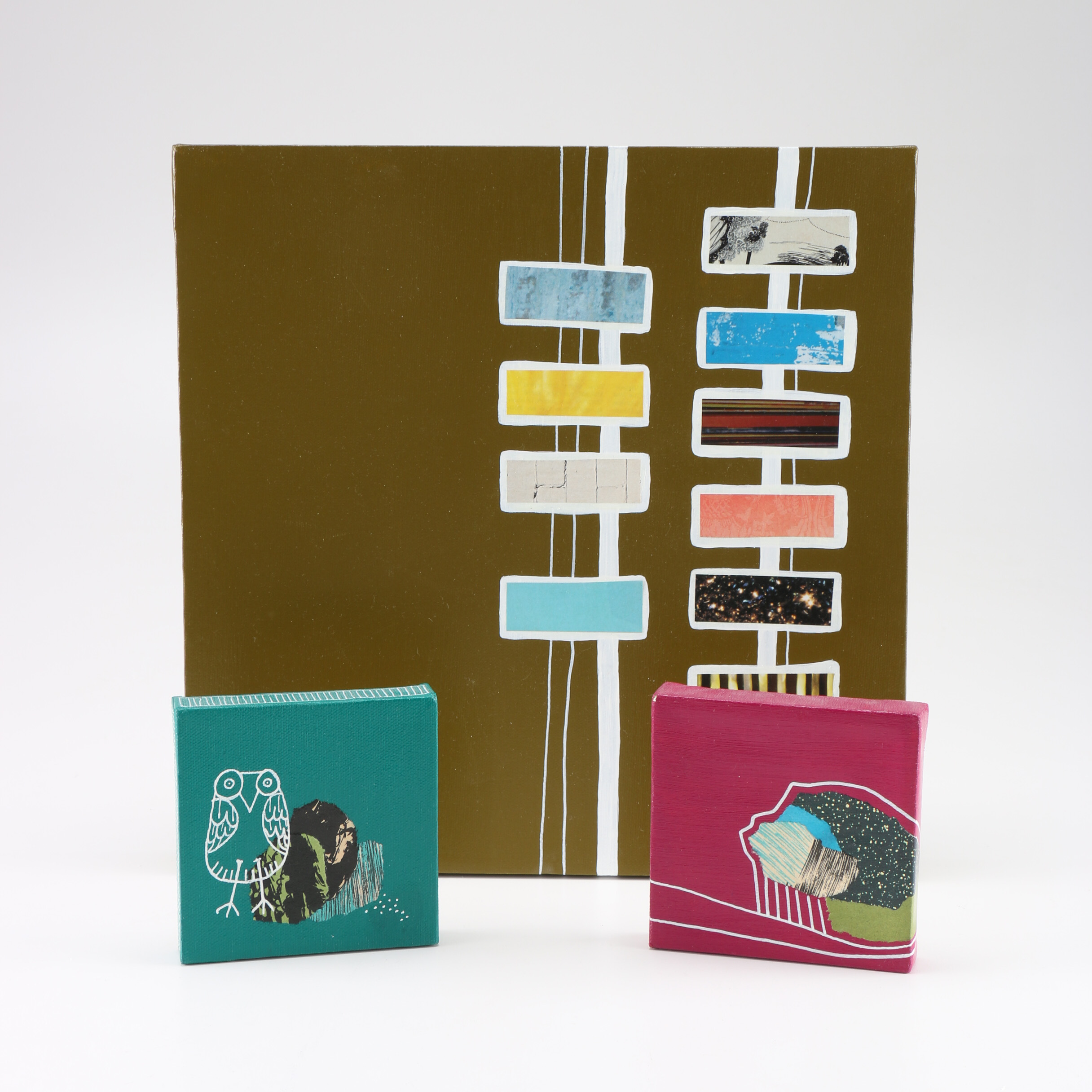 Shea Stafe Signed Modern Abstract Mixed Media Art