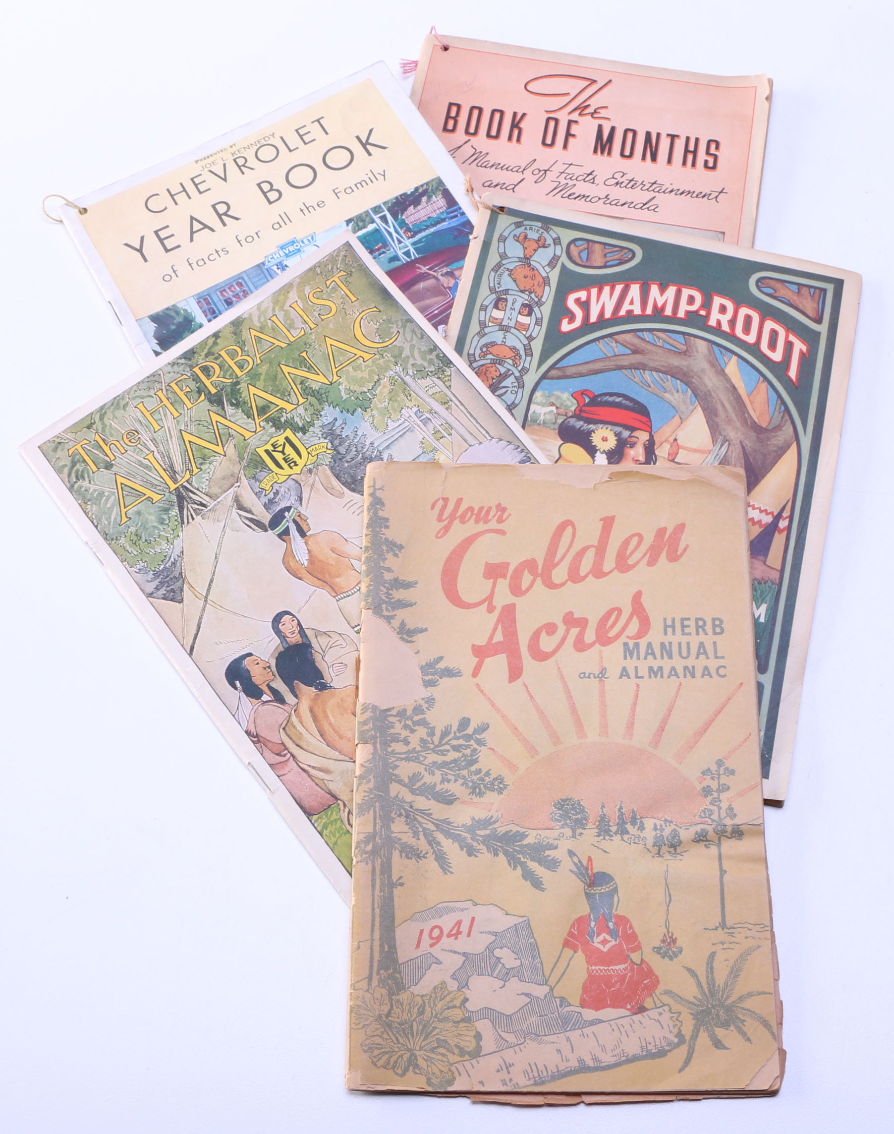 Assortment of Antique and Vintage Almanacs