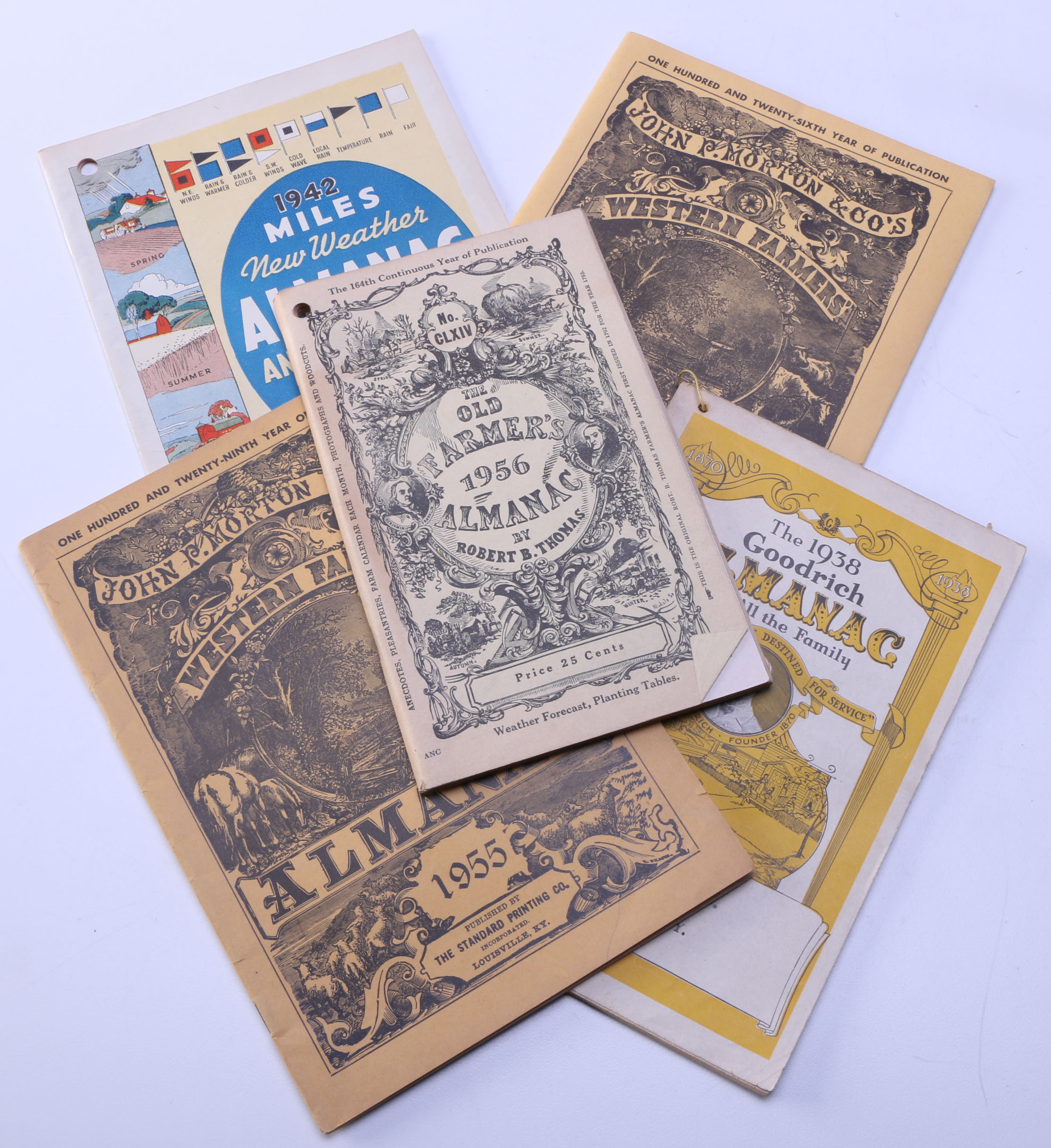 Assortment of Antique and Vintage Almanacs