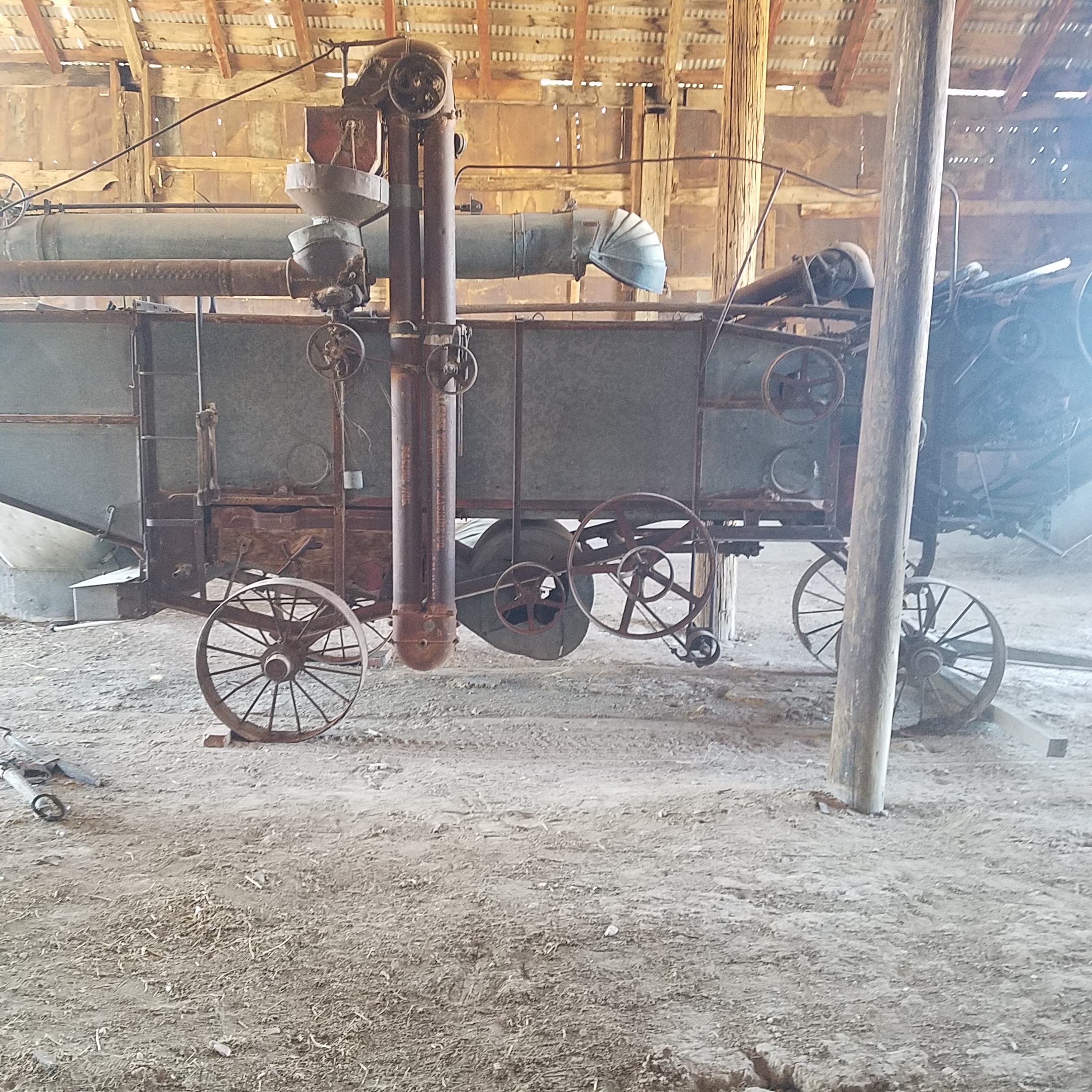 Vintage Horse-Drawn Threshing Machine