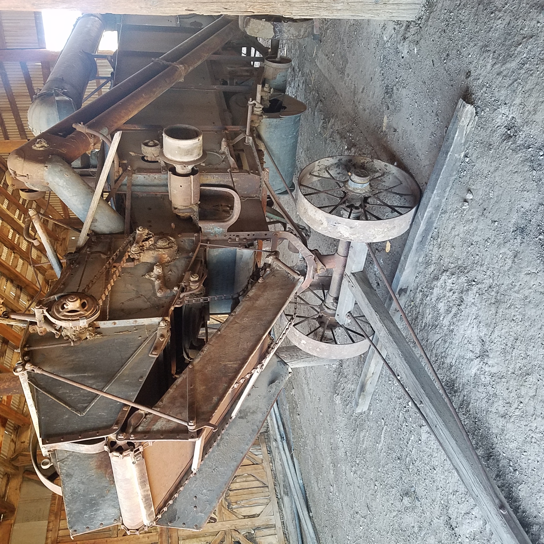 Vintage Horse-Drawn Threshing Machine