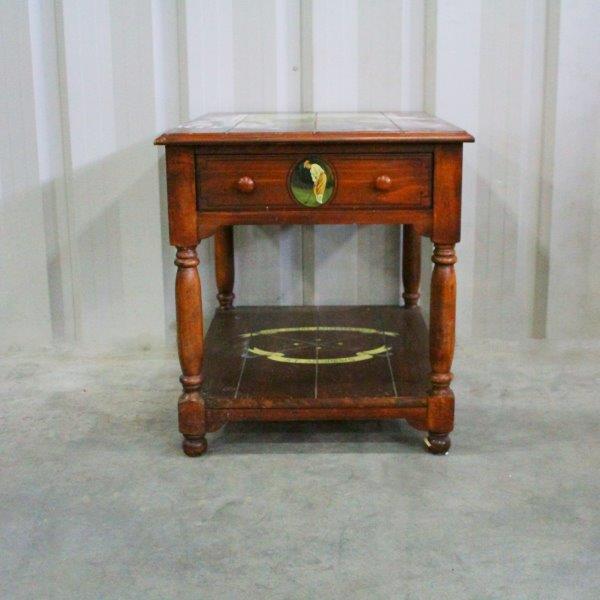 St. Andrews Golf Themed Wood Side Table