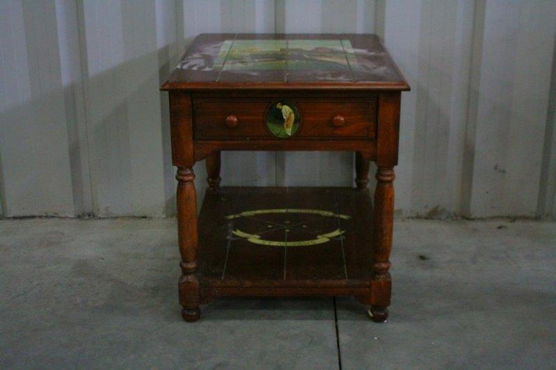 St. Andrews Golf Themed Wood Side Table