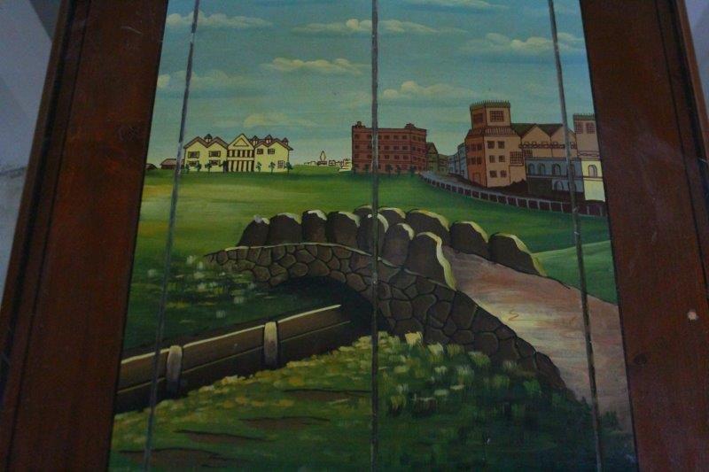 St. Andrews Golf Themed Wood Side Table