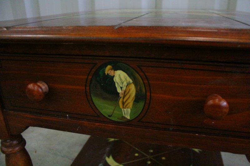 St. Andrews Golf Themed Wood Side Table