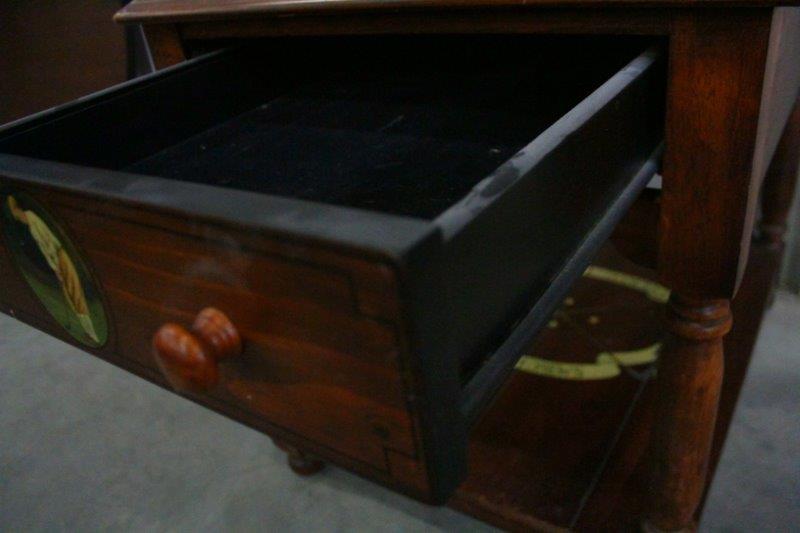 St. Andrews Golf Themed Wood Side Table