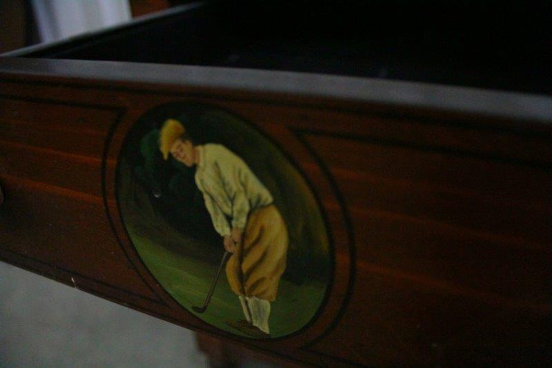 St. Andrews Golf Themed Wood Side Table