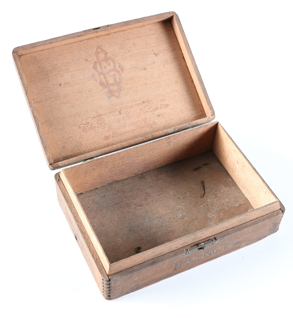 Vintage The Banker's Club of America Cigar Box