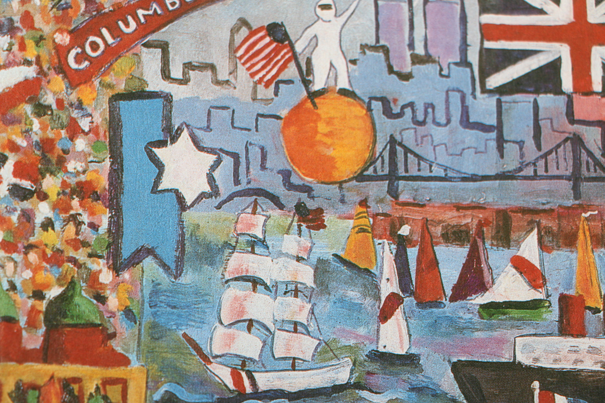 Signed Jack Demyan Offset Lithograph after "Columbus Quincentennial"