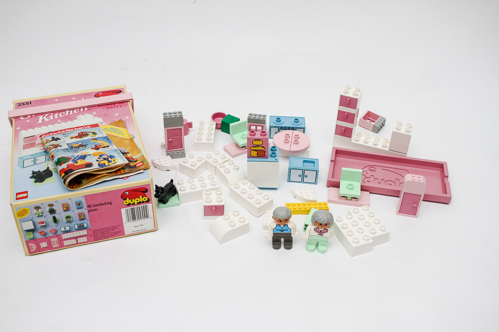 Vintage Childs Step Stool with Lego's and Duplo