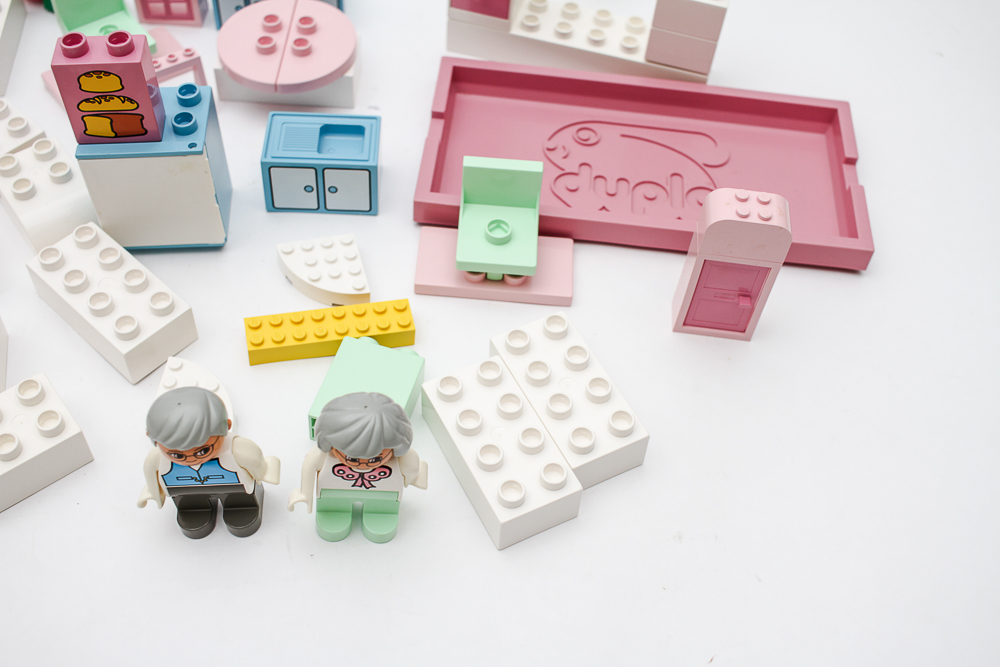 Vintage Childs Step Stool with Lego's and Duplo