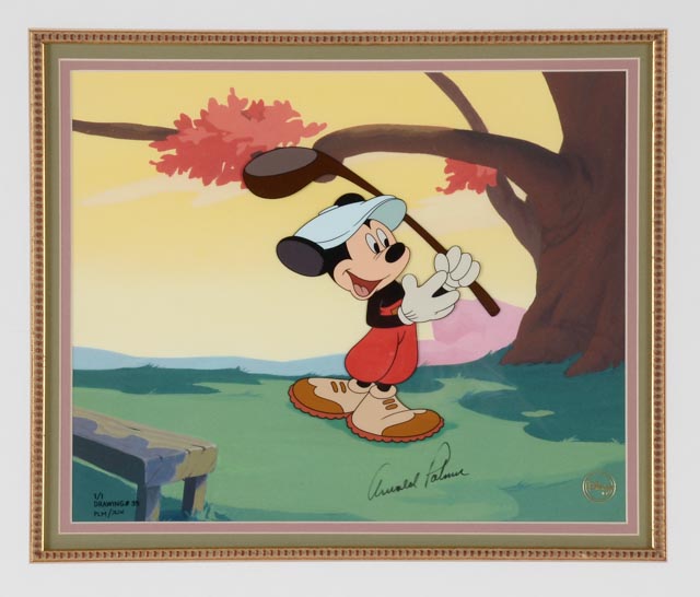 Disney's Mickey Mouse Animation Cel "A Swell Day for Golf" Signed by Arnold Palmer