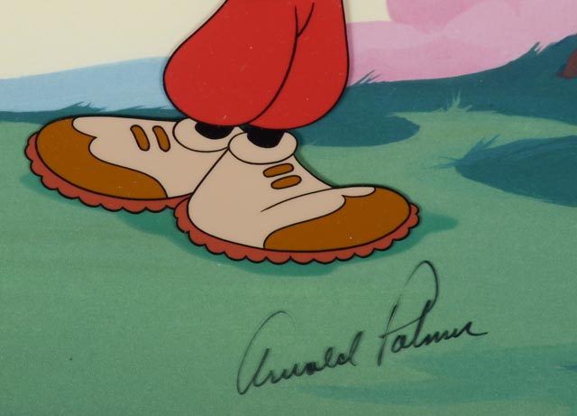Disney's Mickey Mouse Animation Cel "A Swell Day for Golf" Signed by Arnold Palmer