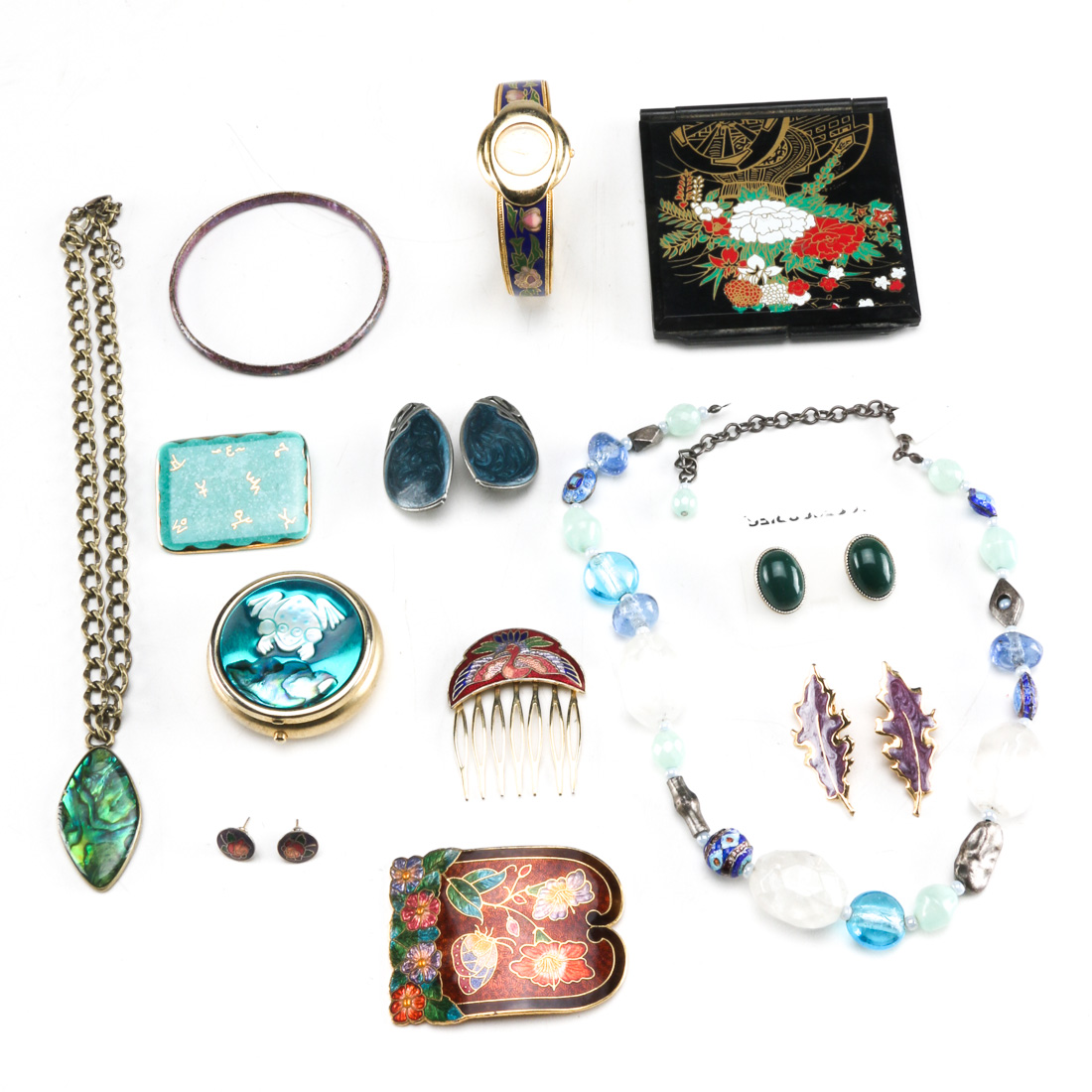 Lot of Cloisonné Style Costume Jewelry