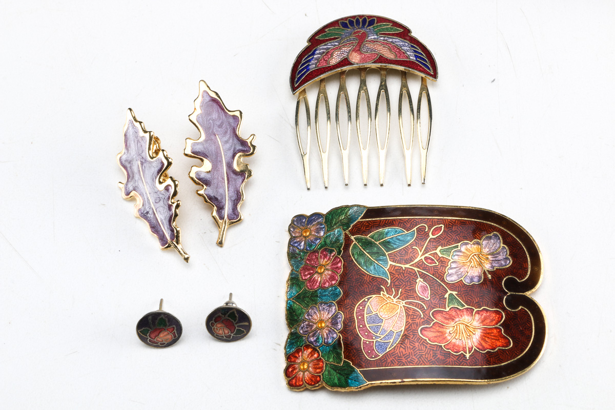 Lot of Cloisonné Style Costume Jewelry