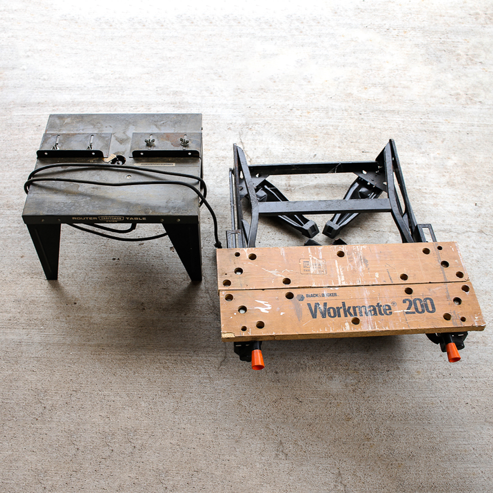 Craftsman Router with Table and Black & Decker Workmate 200