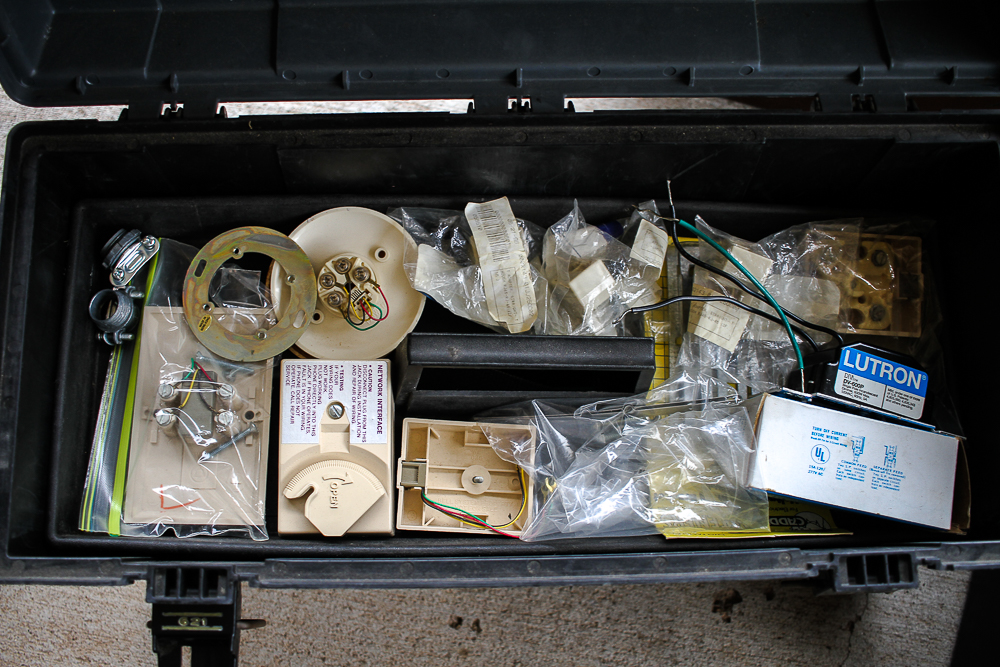 Collection of Tool Boxes with Tools and Hardware