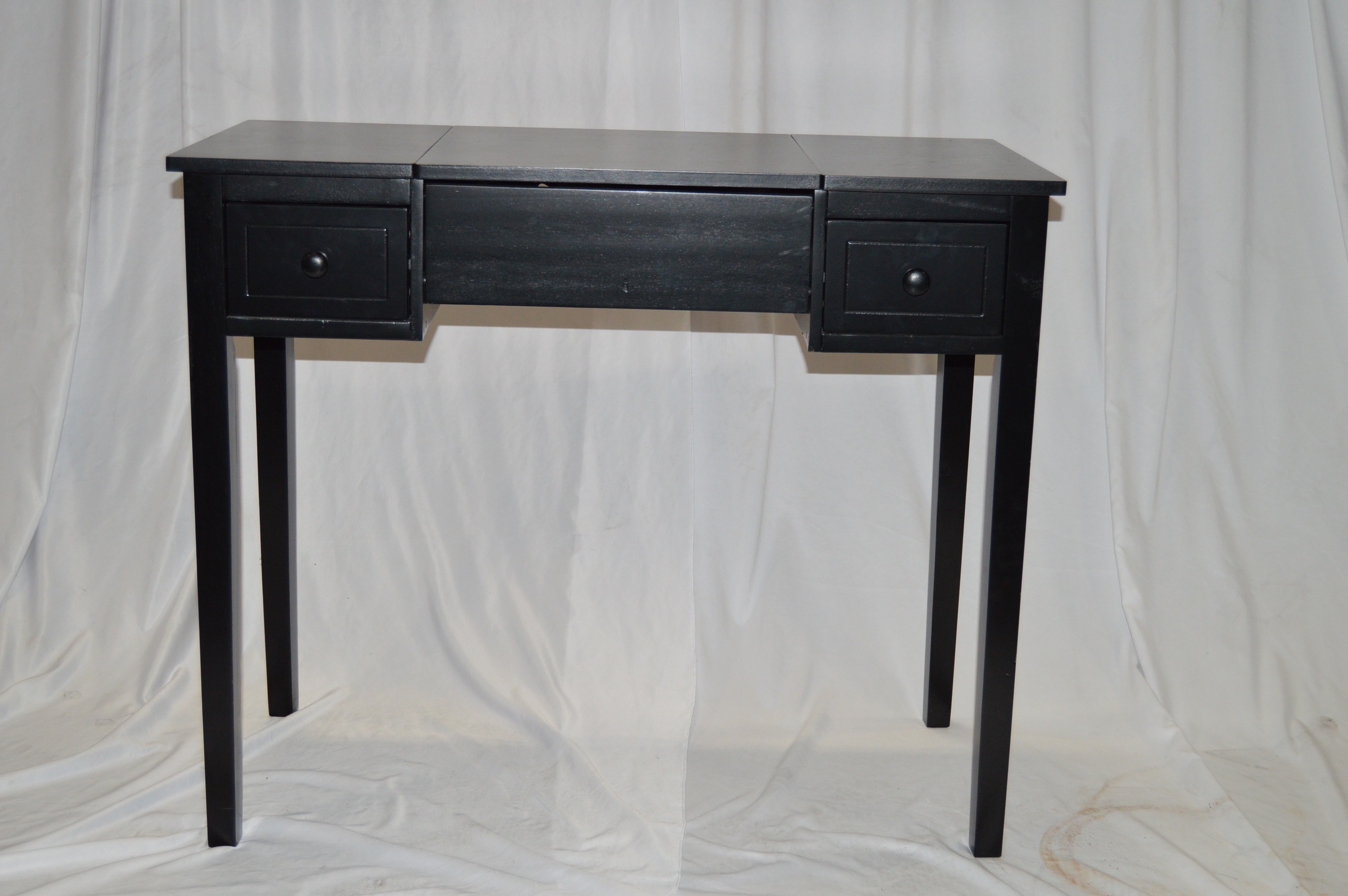 Black Vanity with Hidden Mirror
