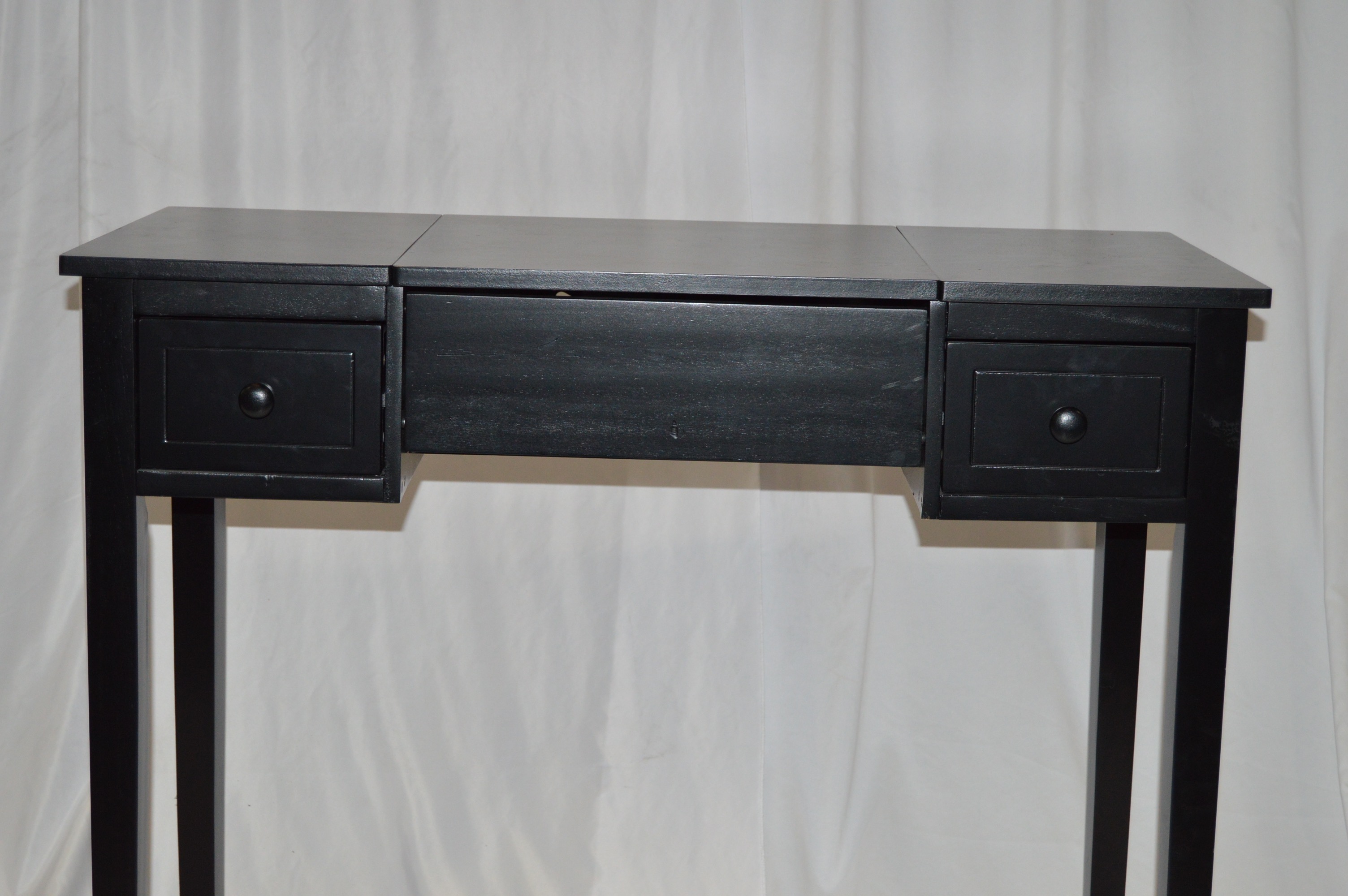 Black Vanity with Hidden Mirror