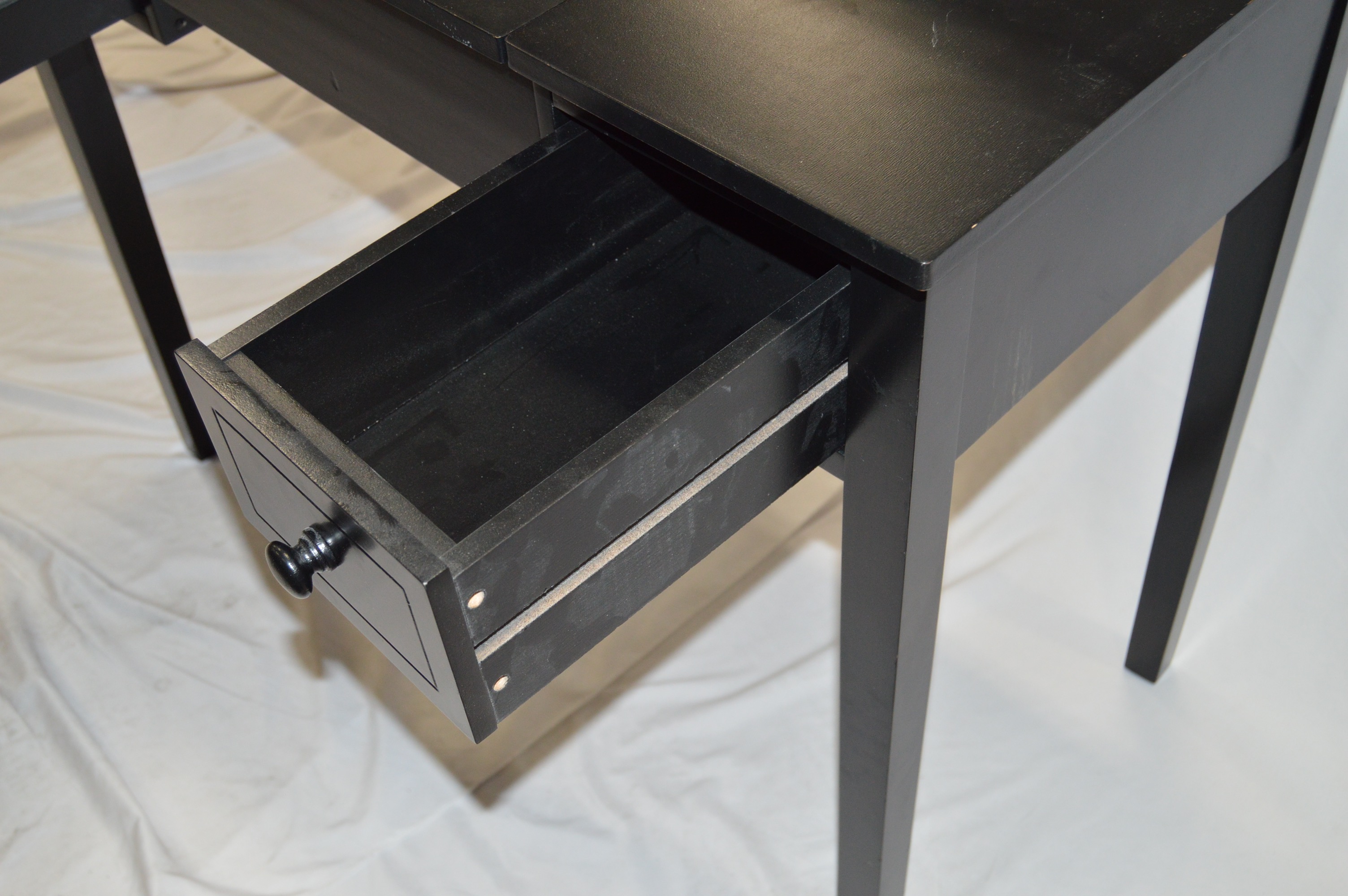 Black Vanity with Hidden Mirror