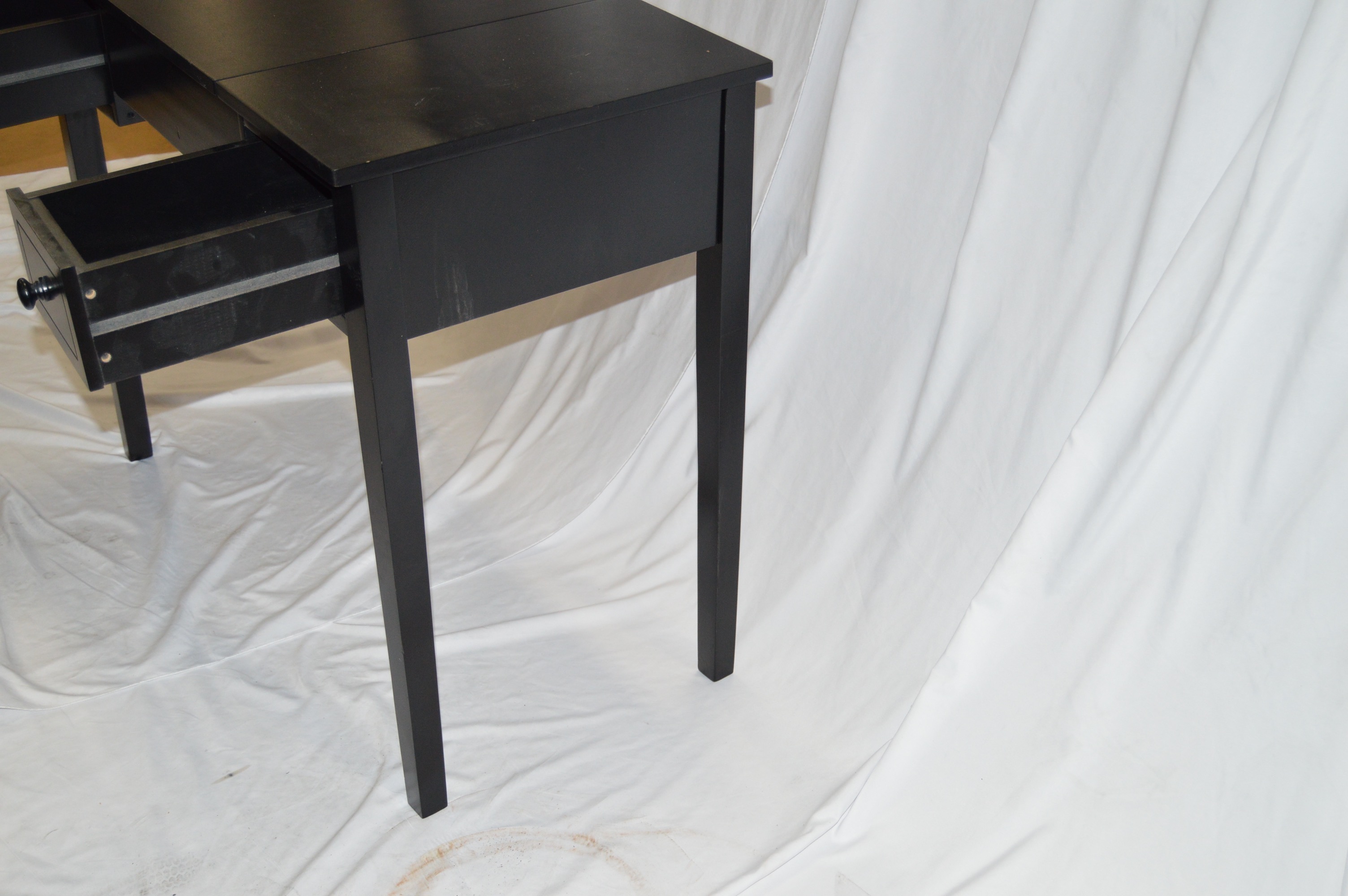 Black Vanity with Hidden Mirror