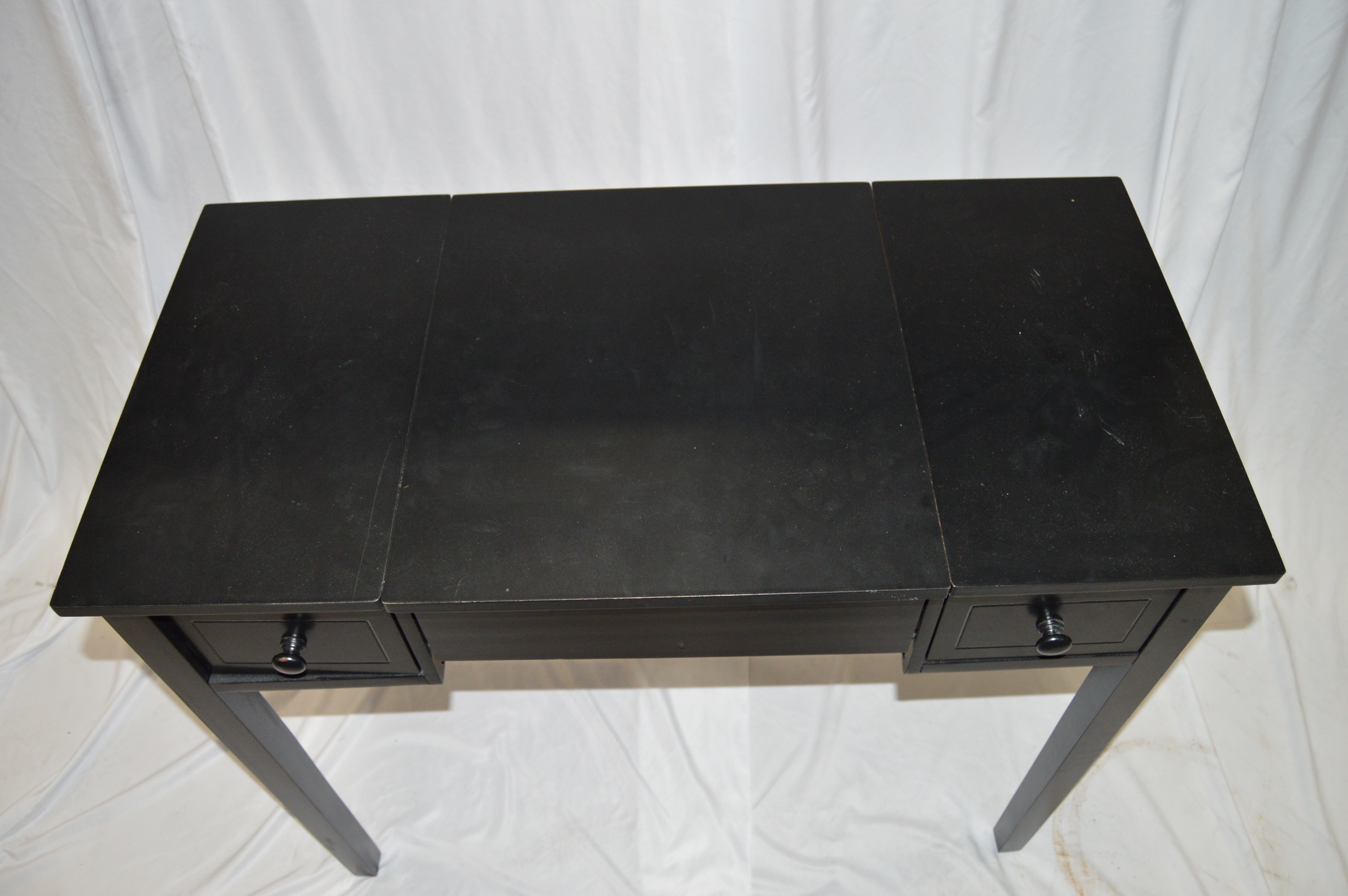 Black Vanity with Hidden Mirror