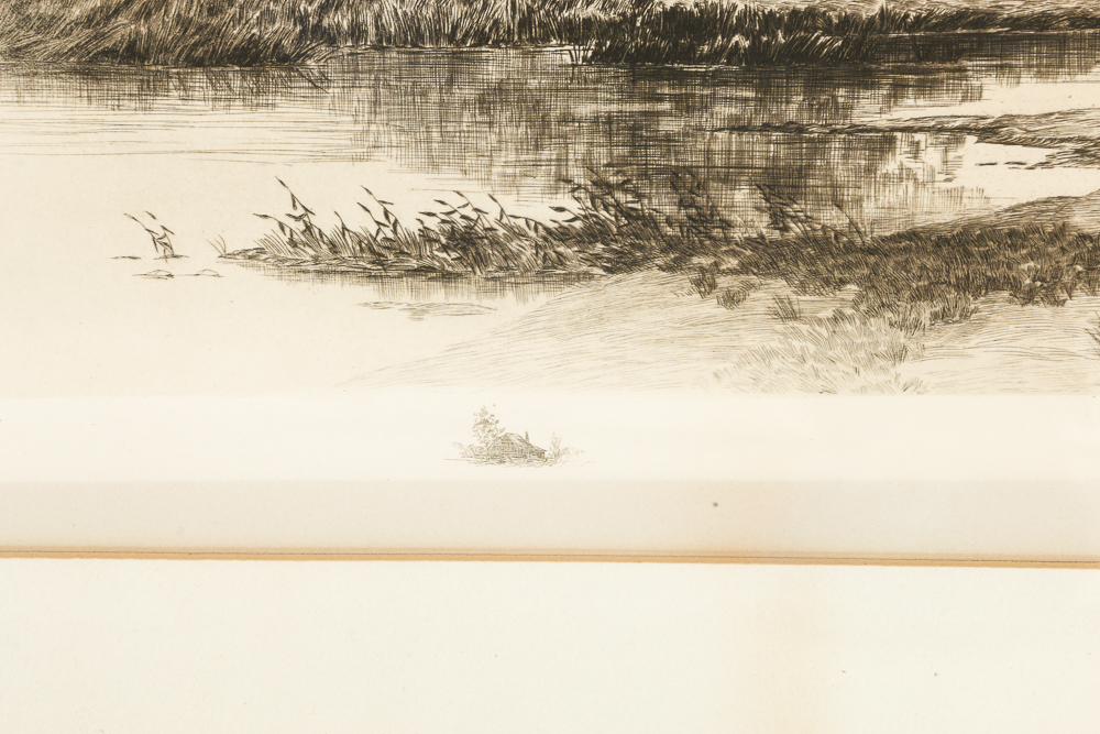 G.W. Bohde Original Etching Depicting Rural Farm