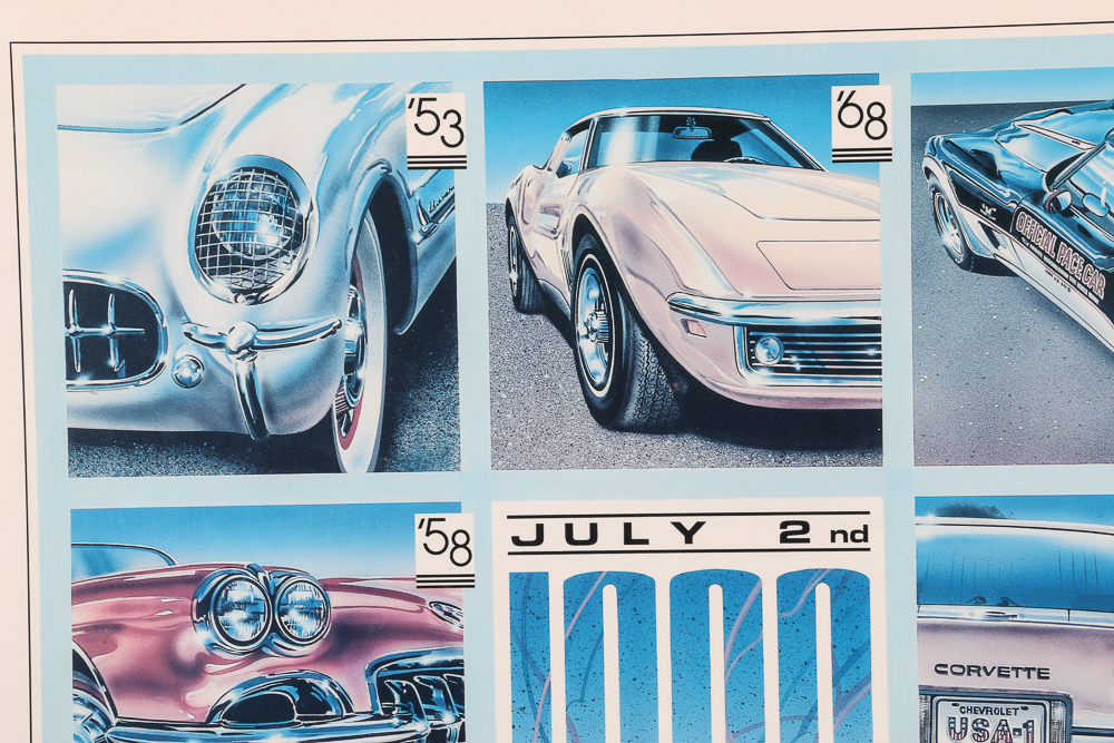 Signed 1992 Millionth Corvette Commemorative Poster