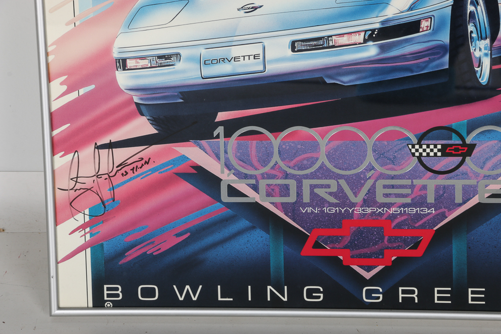 Signed 1992 Millionth Corvette Commemorative Poster