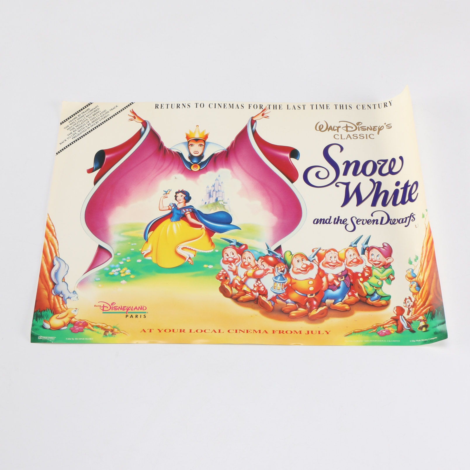 1993 Walt Disney Offset Lithographic Poster "Snow White"