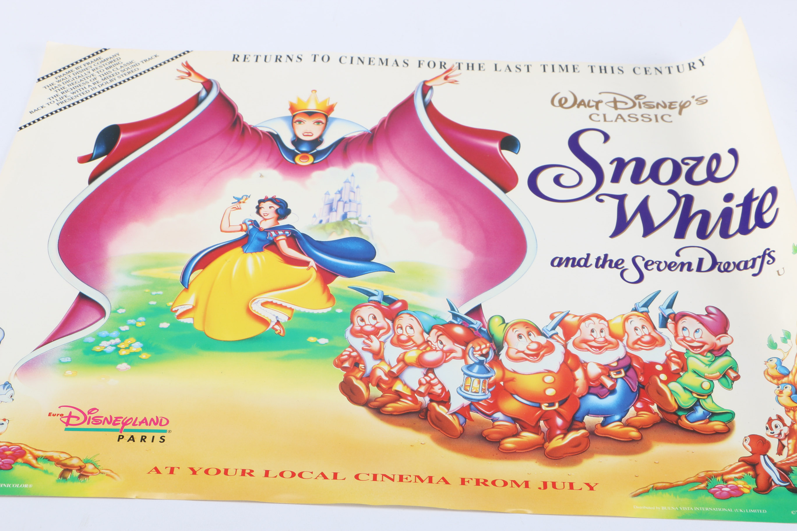 1993 Walt Disney Offset Lithographic Poster "Snow White"